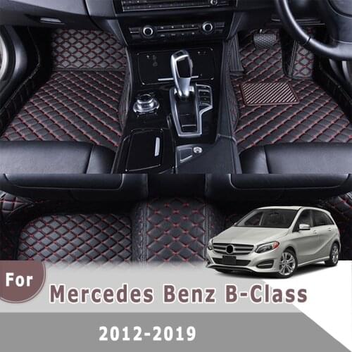 RHD Car Floor Mats For Mercedes Benz B-Class 2019 2018 2017 2016 2015 2014 2013 2012 Custom Leather Car Accessories Carpet Cover