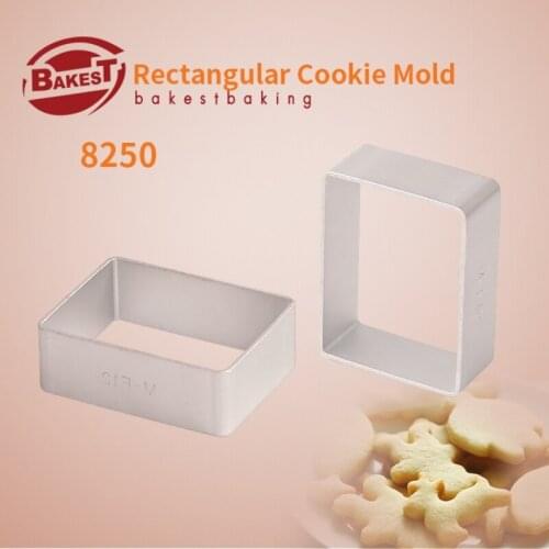 BAKEST 10pcs/lot Aluminium Rectangle Cookie Mould Fondant Biscuit Tools