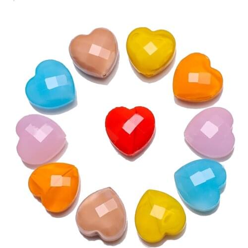 10Pcs Ausrian Crystal Heart Pendant Yellow 16mm Glass Loose Beads Cheap Chinese Beading Wholesale Jewelry DIY Making Accessories