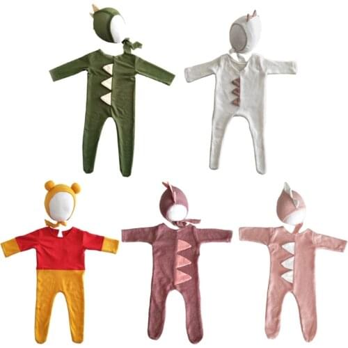 Baby Clothes Newborn Photography Props Girls Boys Hats Romper Set Indoor DIY Photo Shooting Accessories