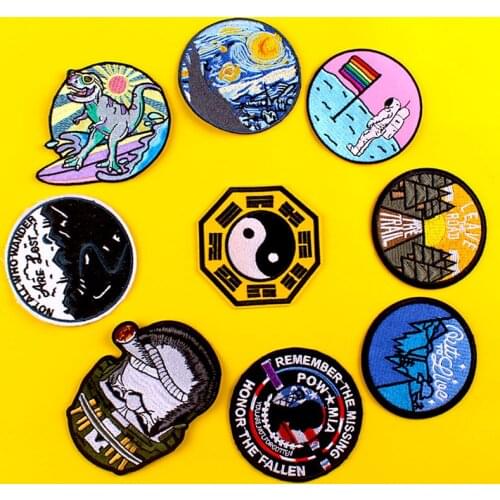 DIY Gossip Patch Iron On Patches On Clothes Scenery/Gorilla Patch Embroidered Patches For Clothing Applique Stickers For Clothes