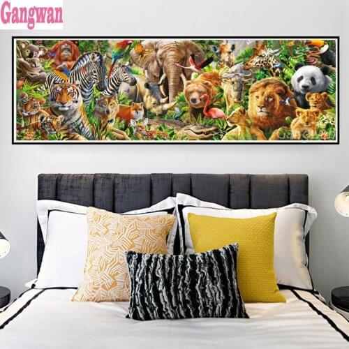 Hot Sale!5D Full Square Diamond Painting zoo Diamond Mosaic animal picture of rhinestone Diamond Embroidery large kids painting