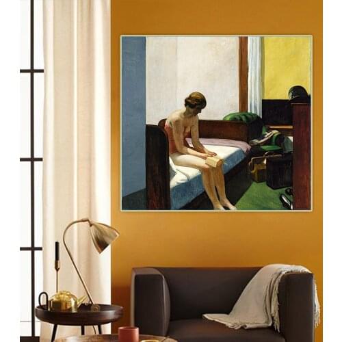 Hotel Room,1931, by Edward Hopper Canvas Oil Painting Artwork Aesthetic Picture Wall Backdrop Hanging Decor Home Decoration