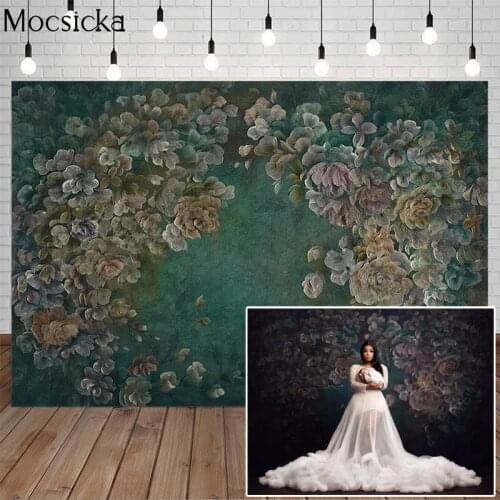 Fine Art Dark Blue Flowers Photography Background Texture Abstract Backdrop Newborn Child Pregnant Woman Portrait Photo Studio