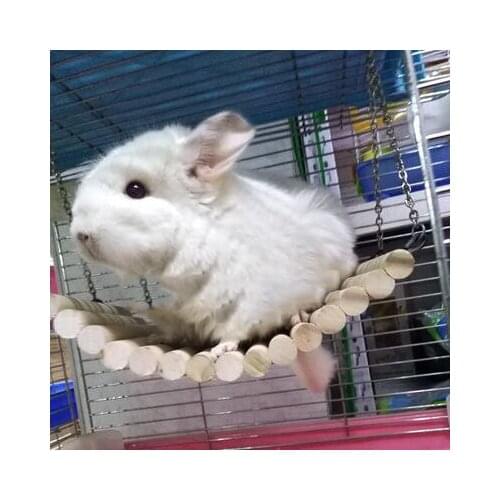 Hamster Swing Toy Springboard For Mini Cute Pets Hamster Totoro Roundwood Swing Squirrel Wood Hammock Cradle Bed Pet Products