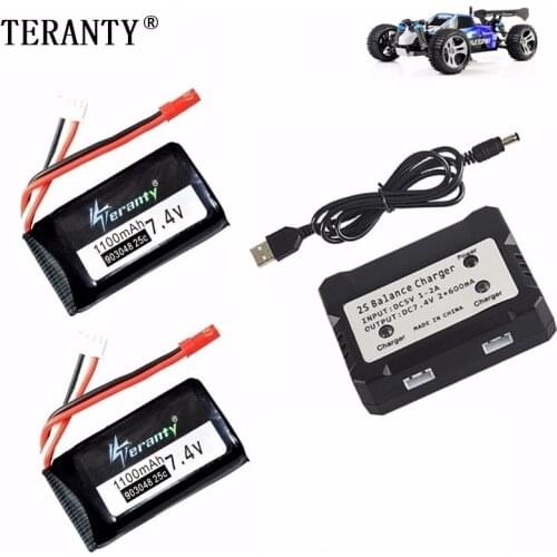 Balanced Battery Charger Sets For Wltoys V353 A949 A959 A969 A979 k929 7.4v 1100mah lipo Battery For RC Cars Helicopters Boats