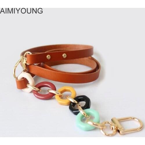 AIMIYOUNG Leather Bag Strap Handbag Belt Acrylic Shoulder Bag Strap Replacement Strap Accessory Bag Part Adjustable Belt For Bag