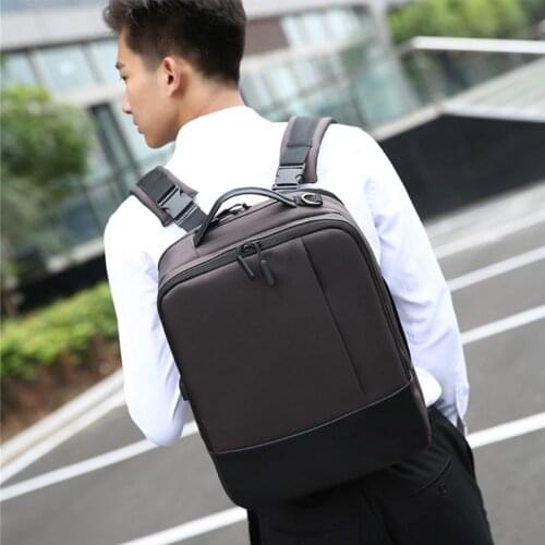 Fashion Men Nylon Backpack Travel Rucksack with USB Charging Port Anti-theft Laptop Daypack Teenager Student Bookbag