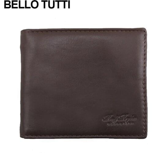 BELLO TUTTI Men Short Key Wallet Card&ID Holder New Coin Purse Money Clip Cowhide Genuine Leather Male Clutch Bag Change Handbag