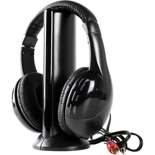 New Head Radio Wireless Headset with Transmitter Base 5 in 1 TV TV Computer Wireless Headset Mh2001