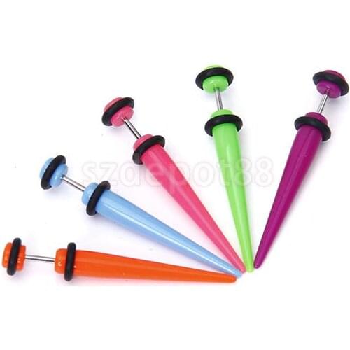 New 2014 Brand New 1 Pack/ 5pcs Colorful Fake Cheater Ear Taper Plug Ear Studs 4G