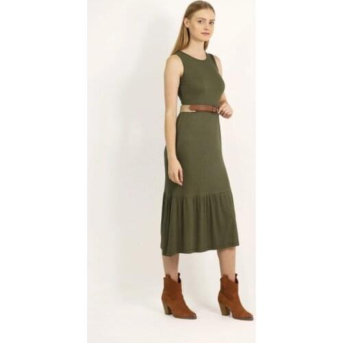 Elastic Waist Floral Dress Right 100% Turkish Product dresses women summer-dresses-women dress-party dresses-urban-casual women