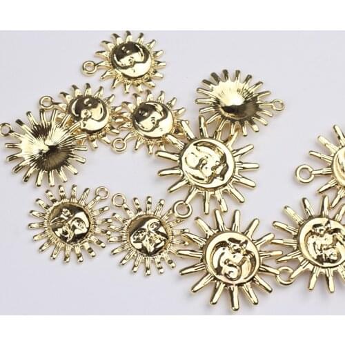 6pcs/lot Zinc Alloy Sun Flowers Charms Pendants For Making DIY Fashion Pendant Earrings Accessories
