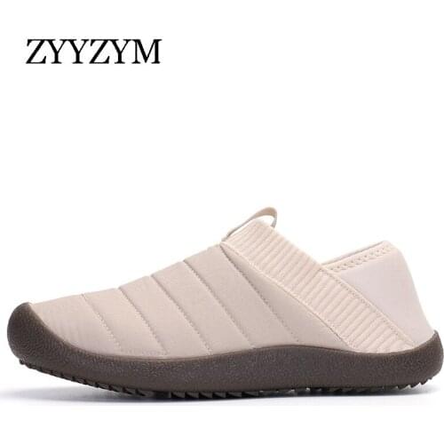 Autumn Winter Men Women Leisure Home Two Wear Cotton Slippers Thickened Short Velvet Cotton Shoes Warm Non Slip Shoes Eur 38-48