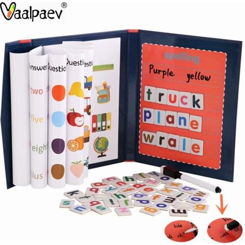 Writing and Correction Workbook Abc Preschool for Kid Magnetic Alphabet Letters Board Accessories Pen Tile Chart Wood Craft Toys