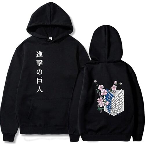 Anime Streetwear Attack on Titan Plum Logo Design Hoodies Man Women Pullover Sweatshirt Harajuku Dropship Good Quality Clothing