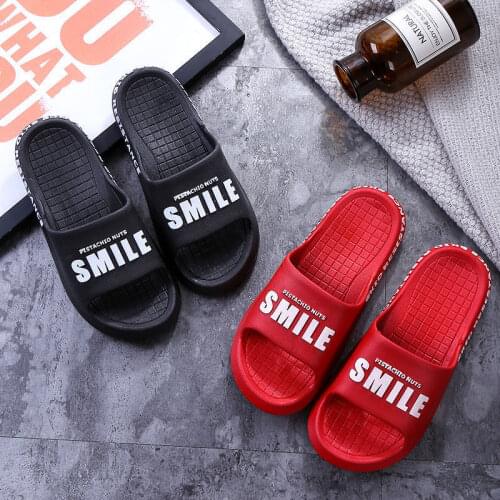 Unique trend couple mens slippers summer Korean version of indoor home non-slip mens home sandals women wear bath slippers