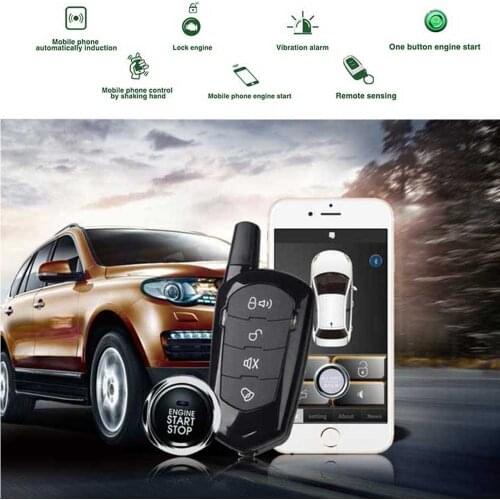Universal Remote Start For From Phone Keyless Entry Auto Car Alarm System Central Lock Car Vibration PKE Button Start Stop