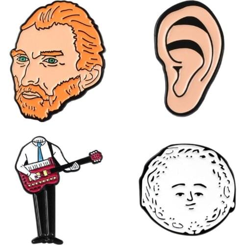 Van Gogh Badges Brooches Lapel Pins On Backpack Womens Enamel Brooch Ear Badges Avatar Pin For Clothes Art Badges Anime Brooch