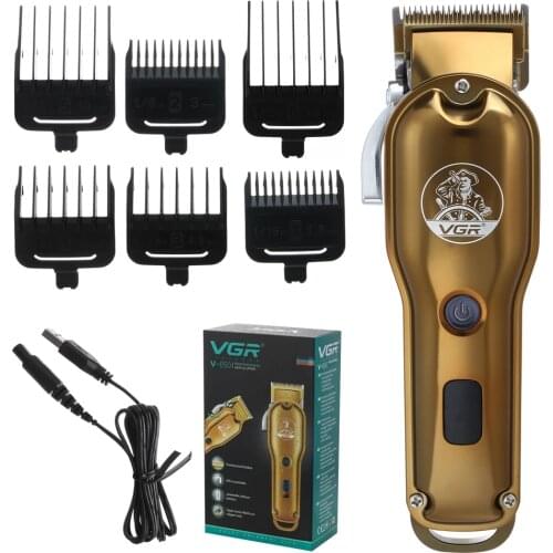 VGR All-Metal Barber Hair Clipper Professional Electric Hair Trimmer Men Cordless Hair Cutter Machine Hair Cut Rechargeable