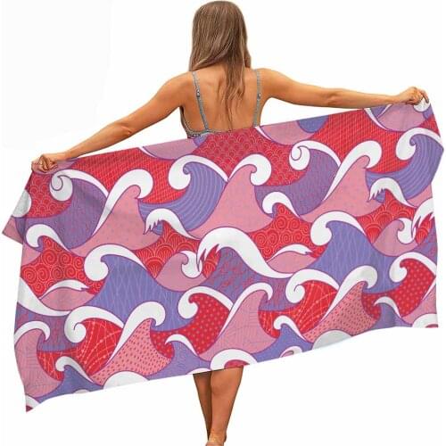 Japanischen stil wellen Mikrofaser Pool Strand Handtuch Tragbare Schnell Trockenen Sand Outdoor Reise Schwimmen Decke Yoga Matte