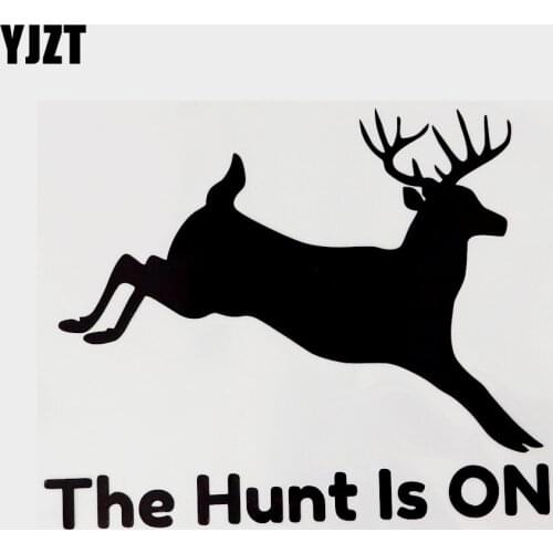YJZT 15.5CM×12.7CM Funny The Hunt Is On Vinyl Decal Car Stickers Black/Silver 13F-0137
