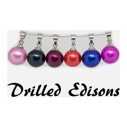 Edison Pearl Pendants 5pcs Half Drilled Edisons Necklace Pendants 9-11MM Edisons Pearls DIY Jewelry 26 Colors FP017