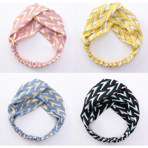 Korean Fashion Summer Lovely Striped Print Hairband For Women Hair Accessories Knotted Twisted Cross Boho Headband New Arrival