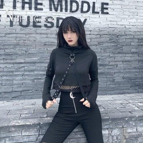 Hooded Women Sweatshirt 2021 New Loose Easy To Match Female Black Tops