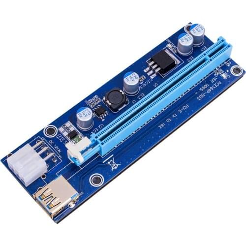 0.6M Golden VER009S PCI-E Riser Card 009S PCIE 1X To 16X Extender With LED + SATA 6Pin Power Cord USB3.0 Cable For BTC