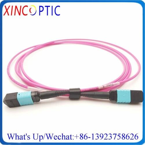 12C MPO OM4 3M Fiber Patch Cord,3Mts 12F MPOUPC Male to MPO/M Fiber Optic Jumper 12Cores Patch Cord Multimode Trunk Cable