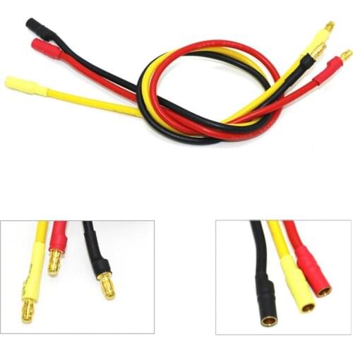 3pcs/lot 300mm 30cm 3.5mm Gold Bullet Banana RC Brushless Motor ESC Connectors Extension Cable Wire 16 awg