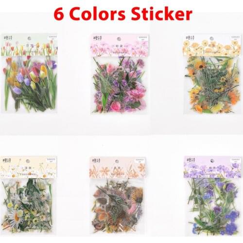 40Pcs/Pack Flower Diary Stickers 6 Styles Lovely Floral flower Scrapbooking Sticker Handbook Decoration DIY Stationery Sticker