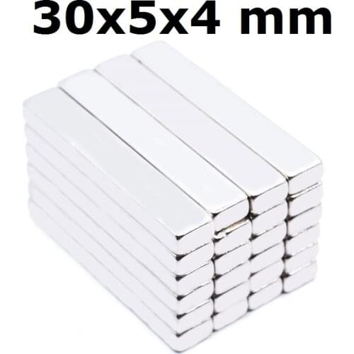 1/5/10/15/50Pcs 30x5x4 Neodymium Magnet 30mm x 5mm x 4mm N35 NdFeB Block Super Powerful Strong Permanent Magnetic imanes