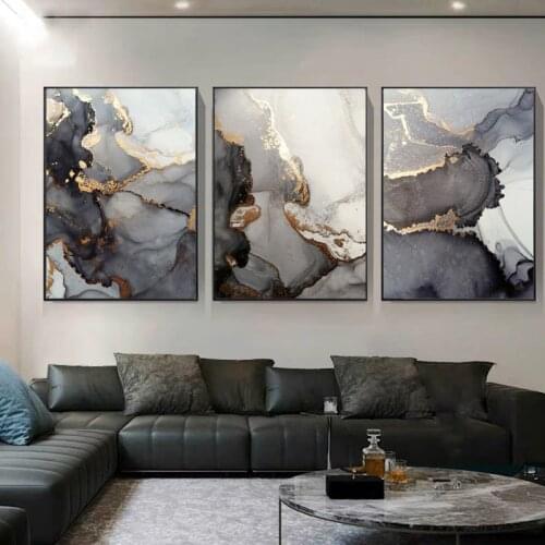 Abstract Gold Luxury Canvas Painting Watercolor Picture Home Decor Wall Art Minimalist Posters and Prints for Living Room Decor
