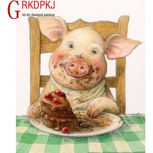 NEW 2018 hot 5D DIY diamond painting diamond embroidery mosaic home decoration cartoon animal Pig unfinished decorative painting