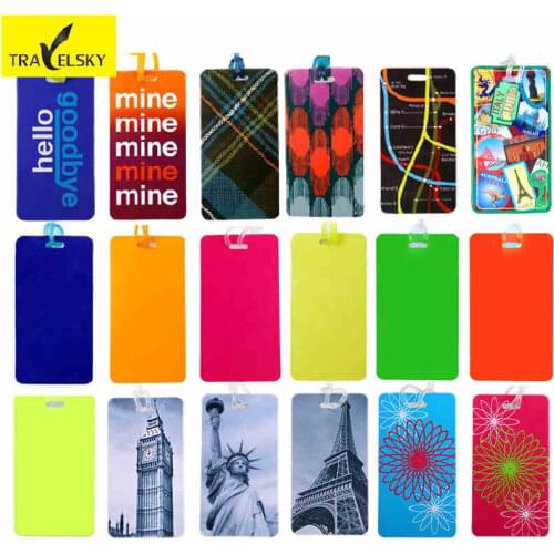 Luggage tag PVC material multicolor and Styles mix business travel bags tags pull rod box sign 5 pcs/lot free shipping 13112