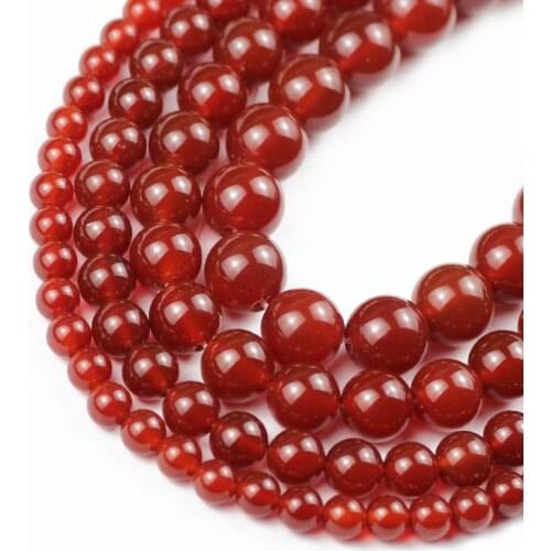 Natural carnelian Stone Beads 4/6/8/10/12mm Round Red Agat Loose Spacer Beads For Jewelry Making DIY Bracelet Necklace 15"Strand