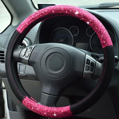 Car Steering Wheel Cover Flax Material Red Green Automotive Accessories Protection Steering Wheel Covers for Universal Cars