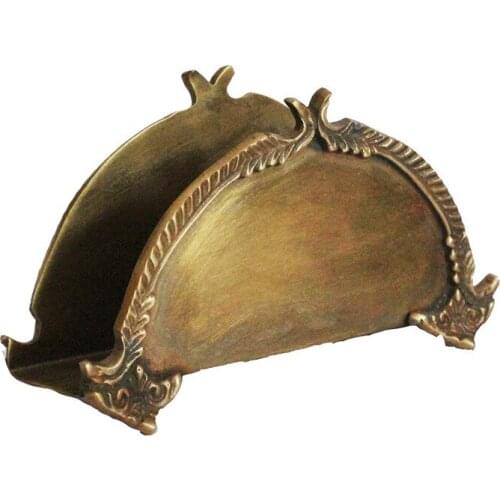 Handmade High-End Luxury Brass Carved Tissue Holder Creative Napkin Holder Coffee Filter Paper Clip High-End home accessories