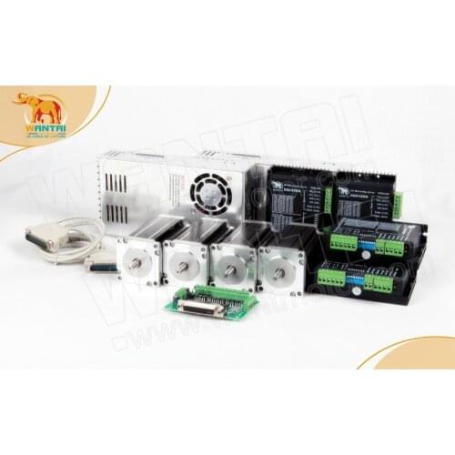 Ship From USA!Wantai 4Axis Nema23 Stepper Motor 57BYGH115-003B 425oz-in Dual Shaft+Driver DQ542MA 4.2A CNC Router 3040