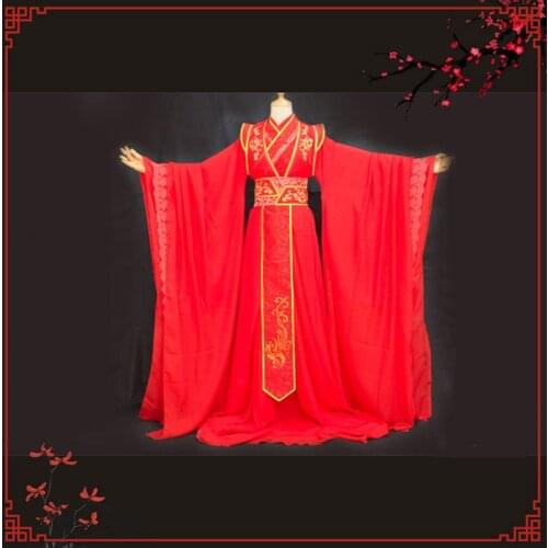 Chinese Style Red Hanfu Blessing From Heaven Cosplay Embroidery Suit Women/Man Adult Tailor Made Dress Girls Luxuriant Costume