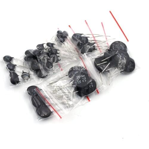 45PCS/LOT NTC Thermistor Resistor Kit 5D-11 5D-15 8D-20 10D-7 10D-9 10D-11 20D-20 33D-7 47D-15 Thermal Resistor Resistance Set