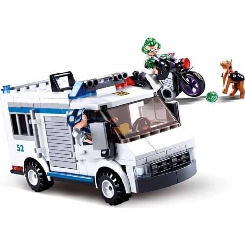 SLuban Police Catch Thief Series 2 IN 1Car Minifigures Building Block Educational Childrens Toys For Kids Boy Gift Birthday