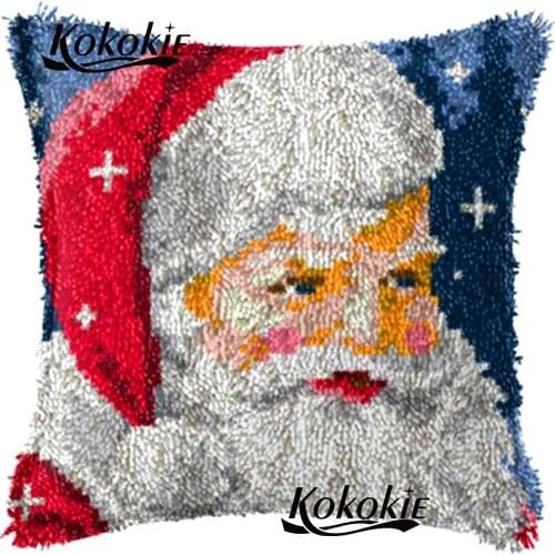 Latch hook diy rug Christmas cushion embroidery yarn handmade cross stitch kits embroidery needlework sets 3d embriodered mats