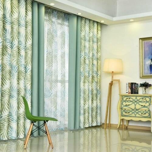 Modern style Small floral print Curtain For Kitchen Blackout green Curtains Window Drape/ Panels/Treatment Home Decor Floral