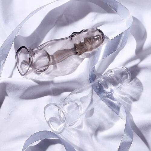 Reusable Condoms Time Delay Crystal Crude Penis Rings Male Penis Extension Sleeves Cock Rings Adult Sex Toys for Men Products