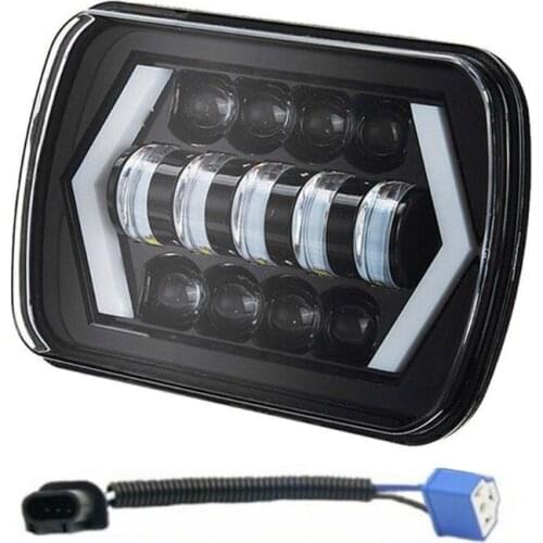 Upgraded LED Car Headlight 400W Auto Lamp High Low Beam Square 5x7 7x6 Head Lamps Compatible with Jeep-Wrangler Off-road