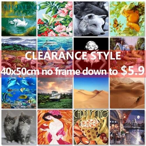 SDOYUNO Clearance style 40x50cm Painting For Paint By Numbers DIY Acrylic Animals Painting By Numbers On Canvas Home Decor