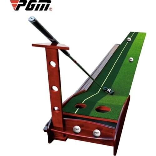 PGM Solid Wood Interior Golf Training Aids Putt Trainer Practice Pad Set